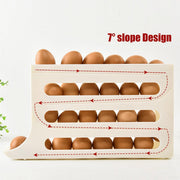 Automatic Scrolling Egg Holder 2/4-Tier Storage Box Container for Refrigerator - Beige(2-Tier) V528-STORAGE-BOX-DOUBLE-DECK-816190