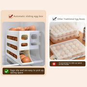 Automatic Scrolling Egg Holder 2/4-Tier Storage Box Container for Refrigerator - Beige(2-Tier) V528-STORAGE-BOX-DOUBLE-DECK-816190