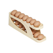 Automatic Scrolling Egg Holder 2/4-Tier Storage Box Container for Refrigerator - Beige(2-Tier) V528-STORAGE-BOX-DOUBLE-DECK-816190