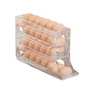 Automatic Scrolling Egg Holder 2/4-Tier Storage Box Container for Refrigerator - Grey (4-Tier) V528-STORAGE-BOX-GREY-511171