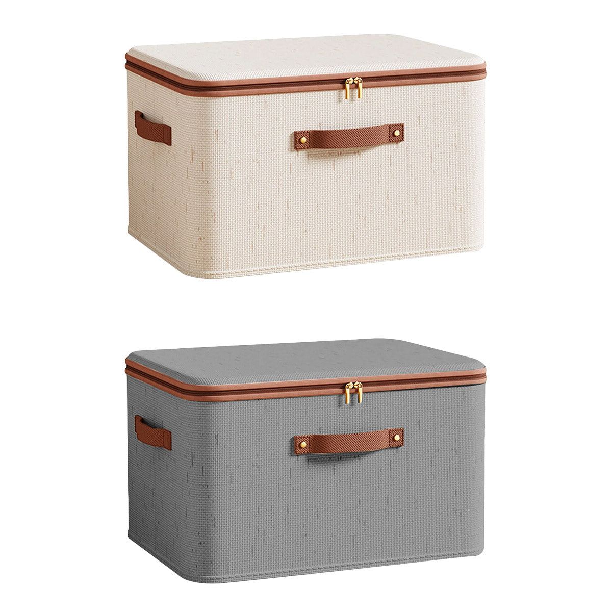 Clothing Storage Basket Large Capacity Foldable Organizer with Cover Household - Grey V528-STORAGE-BOX-GREY-XL-448933