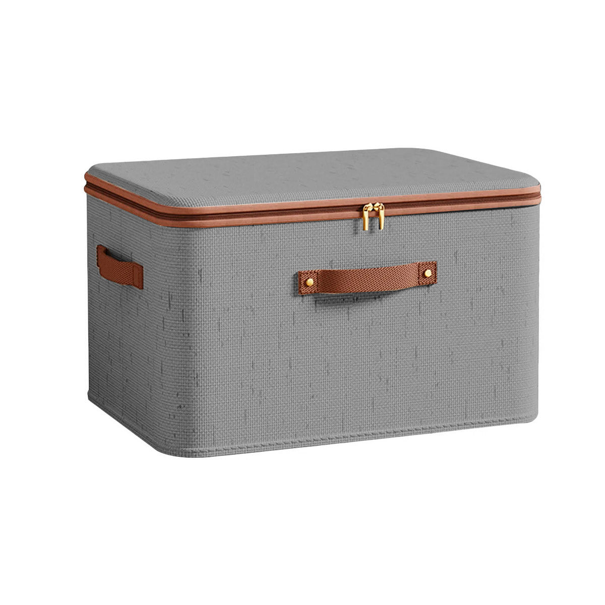 Clothing Storage Basket Large Capacity Foldable Organizer with Cover Household - Grey V528-STORAGE-BOX-GREY-XL-448933