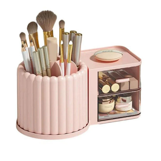 Rotating Cosmetic Pen Holder Dustproof Waterproof Storage Box Sanitary Organizer - Pink V528-STORAGE-BOX-PINK-957914