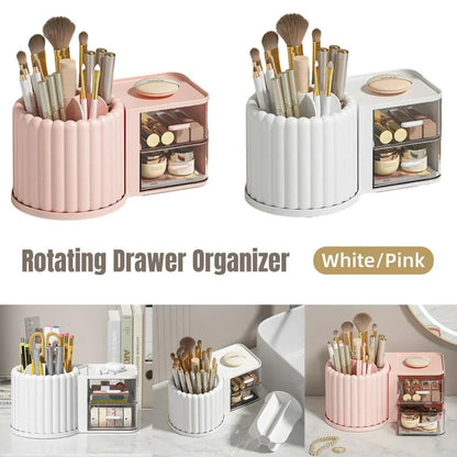 Rotating Cosmetic Pen Holder Dustproof Waterproof Storage Box Sanitary Organizer - Pink V528-STORAGE-BOX-PINK-957914