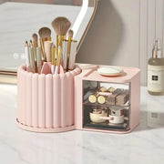 Rotating Cosmetic Pen Holder Dustproof Waterproof Storage Box Sanitary Organizer - Pink V528-STORAGE-BOX-PINK-957914