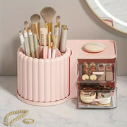 Rotating Cosmetic Pen Holder Dustproof Waterproof Storage Box Sanitary Organizer - Pink V528-STORAGE-BOX-PINK-957914
