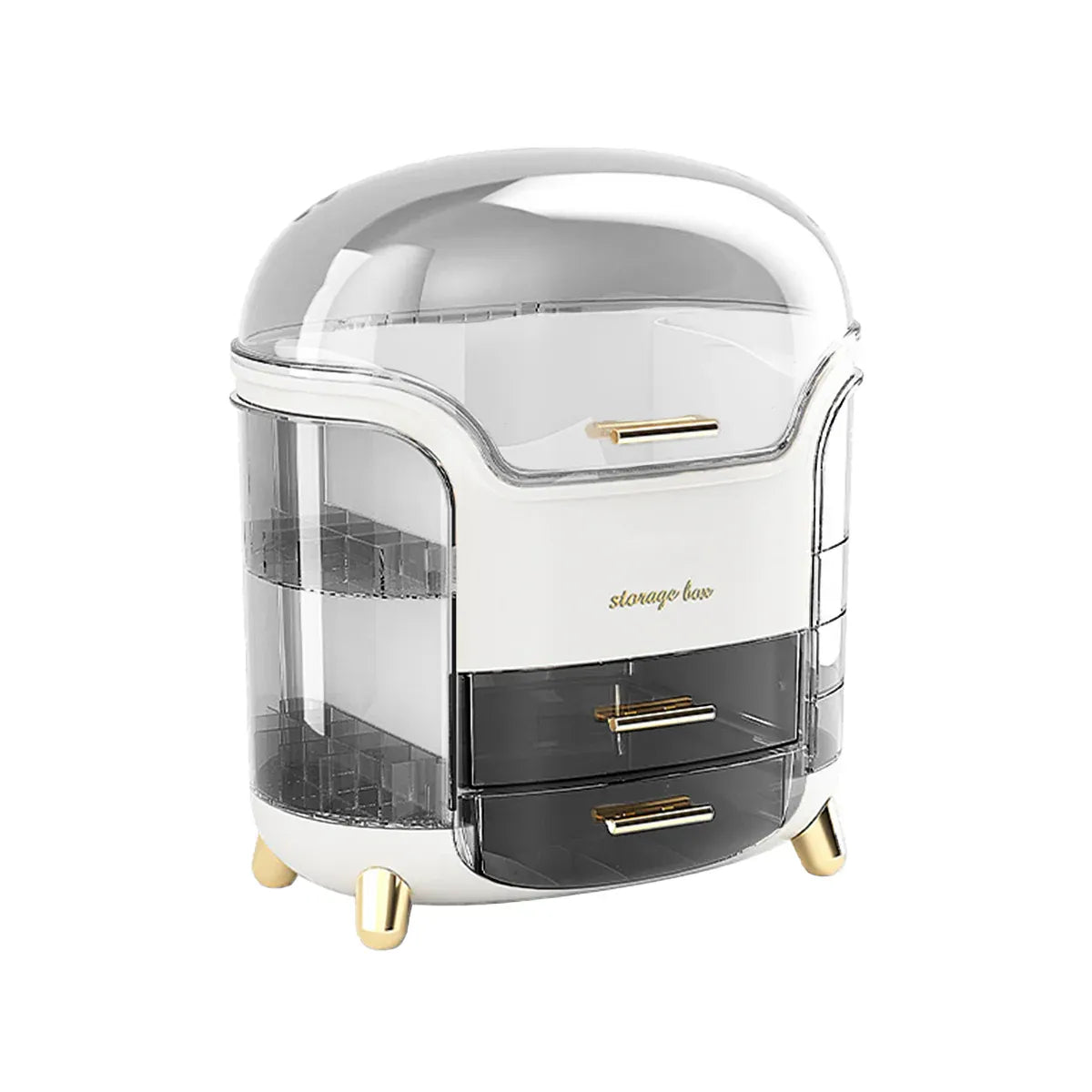 Large Capacity Cosmetic Storage Box Dustproof Organizer for Desktop Vanity Shelf - White V528-STORAGE-BOX-WHITE-690226