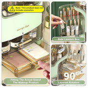 Large Capacity Cosmetic Storage Box Dustproof Organizer for Desktop Vanity Shelf - White V528-STORAGE-BOX-WHITE-690226