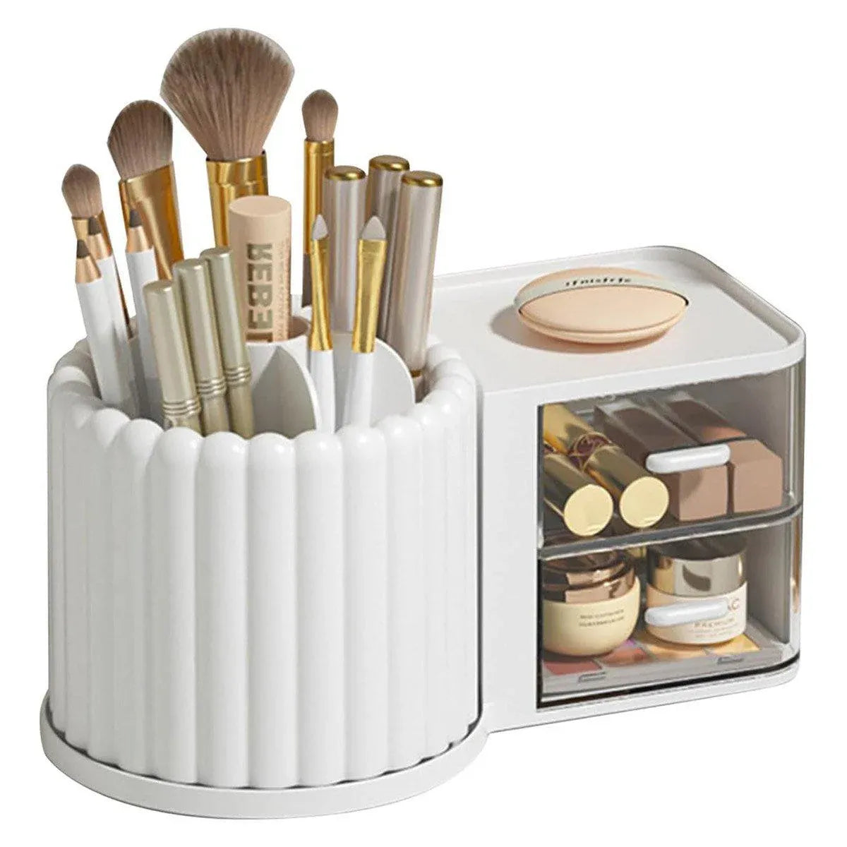 Rotating Cosmetic Pen Holder Dustproof Waterproof Storage Box Sanitary Organizer - White V528-STORAGE-BOX-WHITE-809103