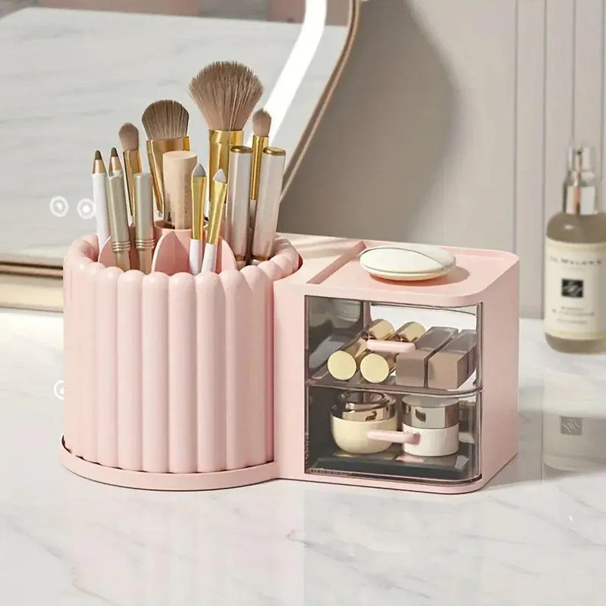 Rotating Cosmetic Pen Holder Dustproof Waterproof Storage Box Sanitary Organizer - White V528-STORAGE-BOX-WHITE-809103