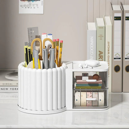 Rotating Cosmetic Pen Holder Dustproof Waterproof Storage Box Sanitary Organizer - White V528-STORAGE-BOX-WHITE-809103