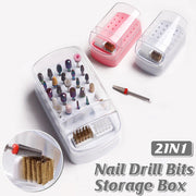 Nail Drill Bit Holder 30 Hole Dustproof Organizer Display Storage Box Nail Tool - White V528-STORAGE-BOX-WHITE-845127