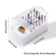 Nail Drill Bit Holder 30 Hole Dustproof Organizer Display Storage Box Nail Tool - White V528-STORAGE-BOX-WHITE-845127