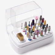 Nail Drill Bit Holder 30 Hole Dustproof Organizer Display Storage Box Nail Tool - White V528-STORAGE-BOX-WHITE-845127