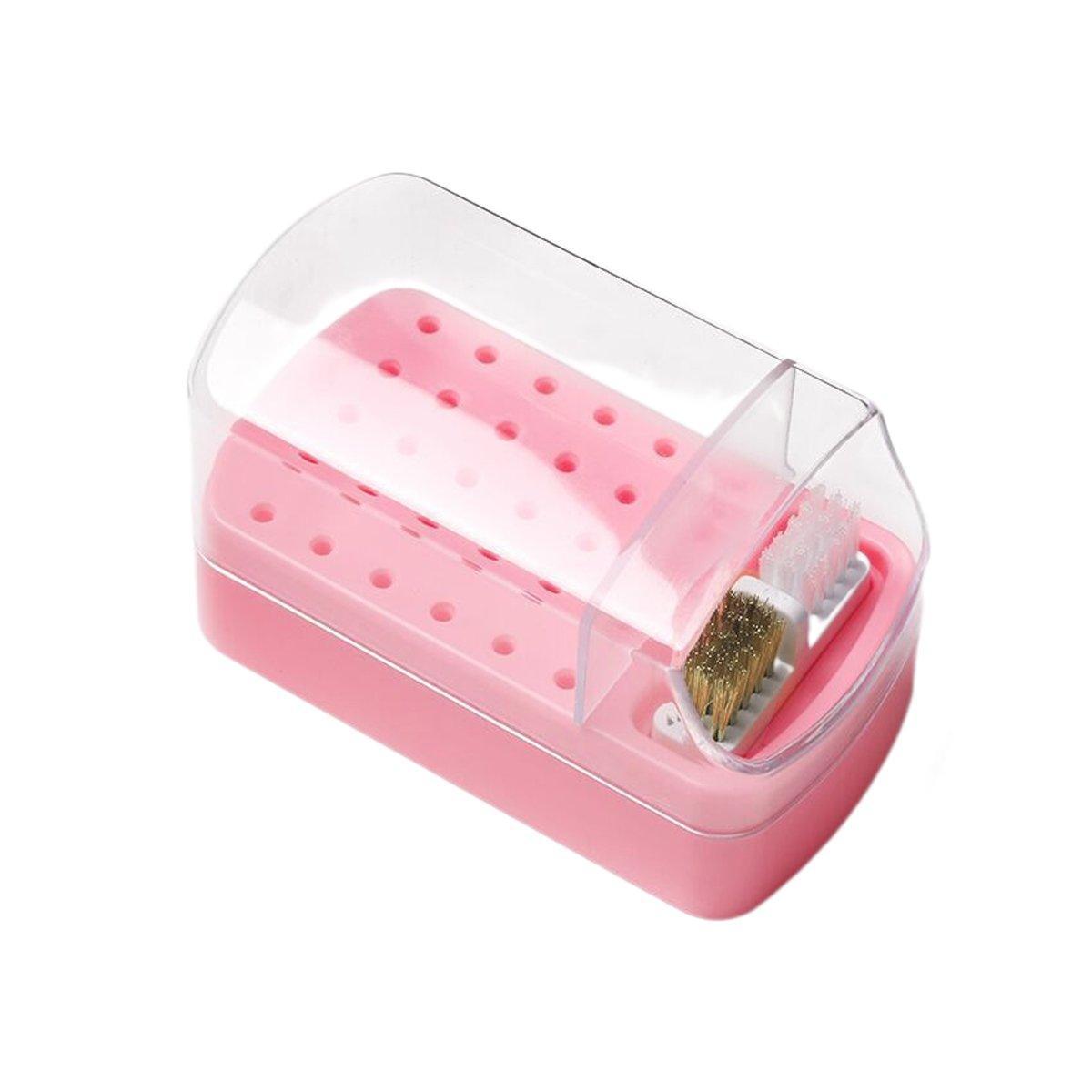 Nail Drill Bit Holder 30 Hole Dustproof Organizer Display Storage Box Nail Tool - White V528-STORAGE-BOX-WHITE-845127