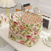 Portable Fabric Storage Basket Korean Pastoral Style Organizer for Home Sundries - Floral2 V528-STORAGE-FLORAL-1544-695298