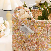 Portable Fabric Storage Basket Korean Pastoral Style Organizer for Home Sundries - Floral4 V528-STORAGE-FLORAL-1888-322262