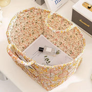 Portable Fabric Storage Basket Korean Pastoral Style Organizer for Home Sundries - Floral4 V528-STORAGE-FLORAL-1888-322262