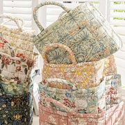 Portable Fabric Storage Basket Korean Pastoral Style Organizer for Home Sundries - Floral4 V528-STORAGE-FLORAL-1888-322262