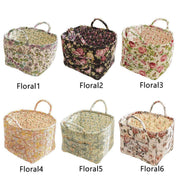 Portable Fabric Storage Basket Korean Pastoral Style Organizer for Home Sundries - Floral5 V528-STORAGE-FLORAL-4199-480237
