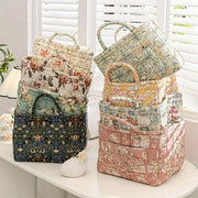 Portable Fabric Storage Basket Korean Pastoral Style Organizer for Home Sundries - Floral5 V528-STORAGE-FLORAL-4199-480237