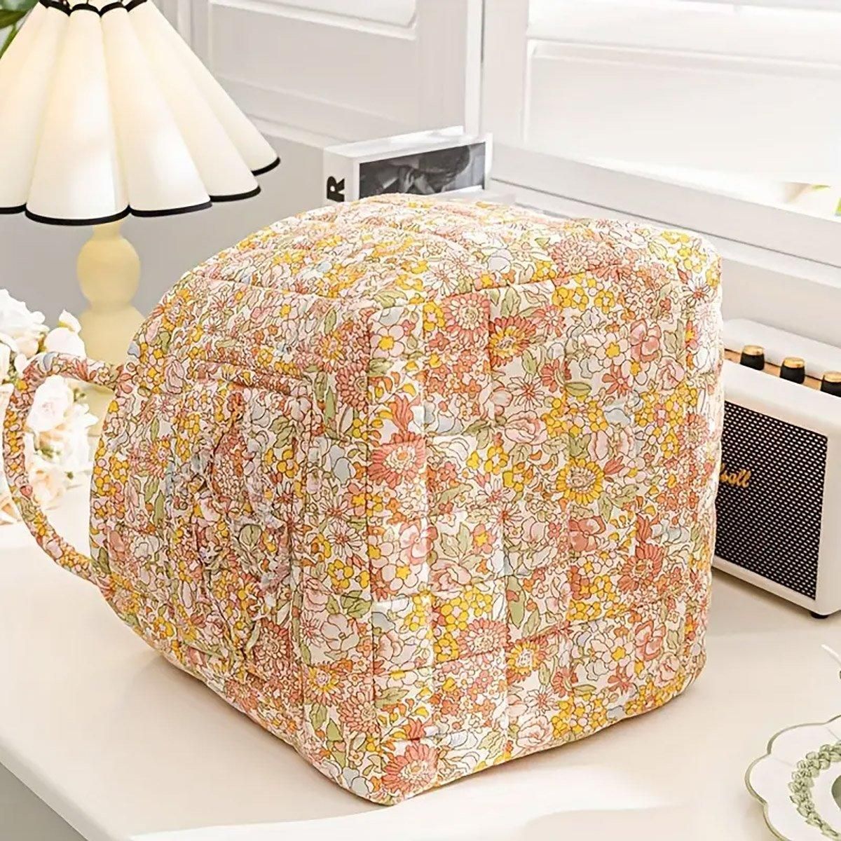 Portable Fabric Storage Basket Korean Pastoral Style Organizer for Home Sundries - Floral5 V528-STORAGE-FLORAL-4199-480237