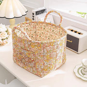 Portable Fabric Storage Basket Korean Pastoral Style Organizer for Home Sundries - Floral5 V528-STORAGE-FLORAL-4199-480237