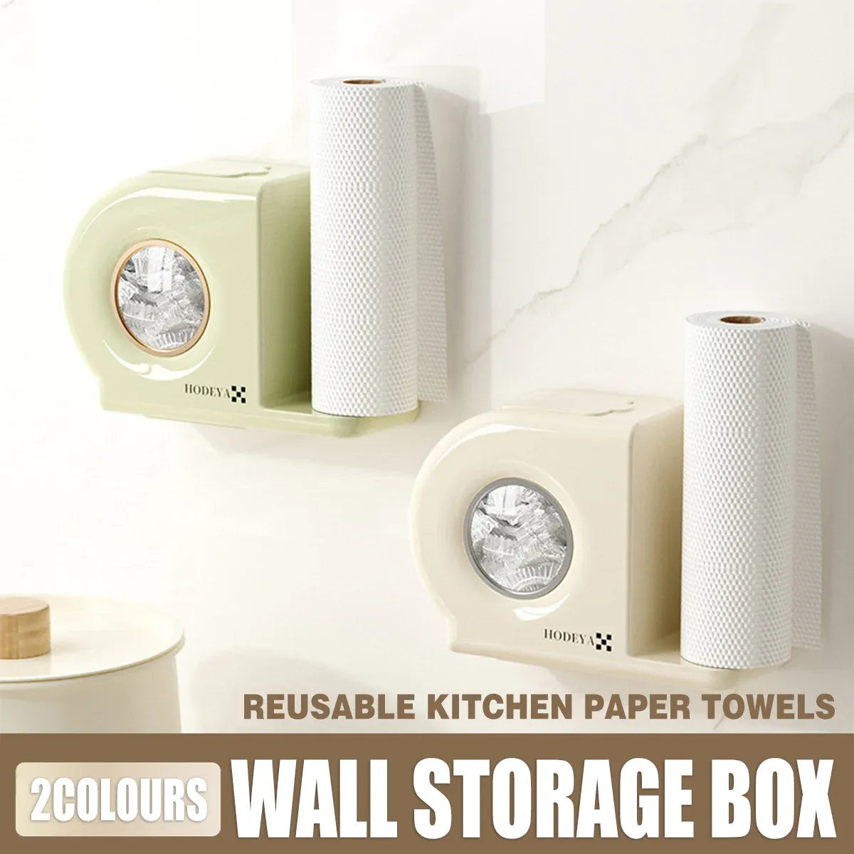 Wall Mounted Kitchen Storage Rack for Plastic Bags Rags Film Organizer Box Use - Green V528-STORAGE-GREEN-173193