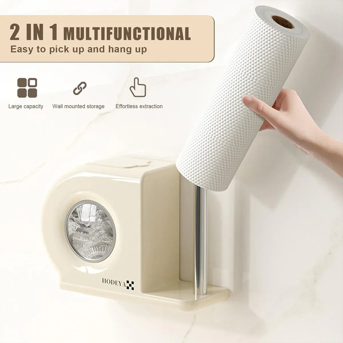 Wall Mounted Kitchen Storage Rack for Plastic Bags Rags Film Organizer Box Use - Green V528-STORAGE-GREEN-173193