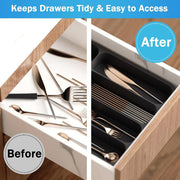 Expandable Cutlery Drawer Organizer Adjustable 6 Slot Kitchen Utensil Tray - Grey V528-STORAGE-GREY-438888