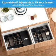 Expandable Cutlery Drawer Organizer Adjustable 6 Slot Kitchen Utensil Tray - Grey V528-STORAGE-GREY-438888