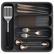 Expandable Cutlery Drawer Organizer Adjustable 6 Slot Kitchen Utensil Tray - Grey V528-STORAGE-GREY-438888