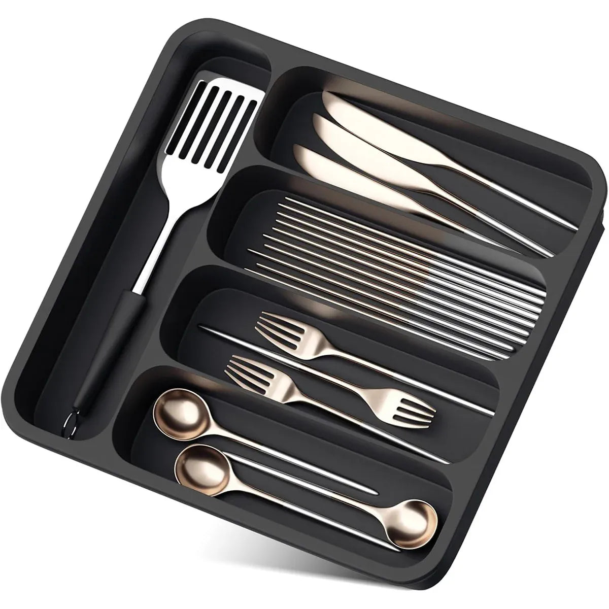 Expandable Cutlery Drawer Organizer Adjustable 6 Slot Kitchen Utensil Tray - Grey V528-STORAGE-GREY-438888