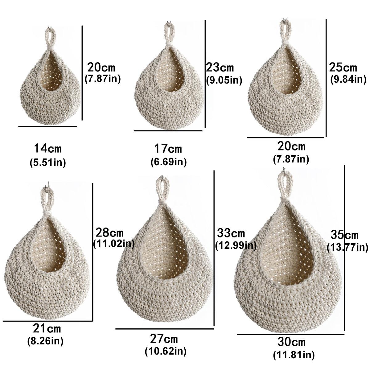 Cotton Rope Woven Storage Basket Wall Mount Fruit Vegetable Organizer Container - Mini V528-STORAGE-NET-MINI-880087