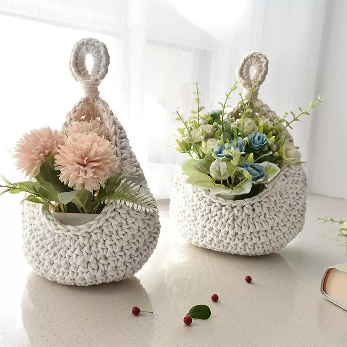 Cotton Rope Woven Storage Basket Wall Mount Fruit Vegetable Organizer Container - XL V528-STORAGE-NET-XL-169874