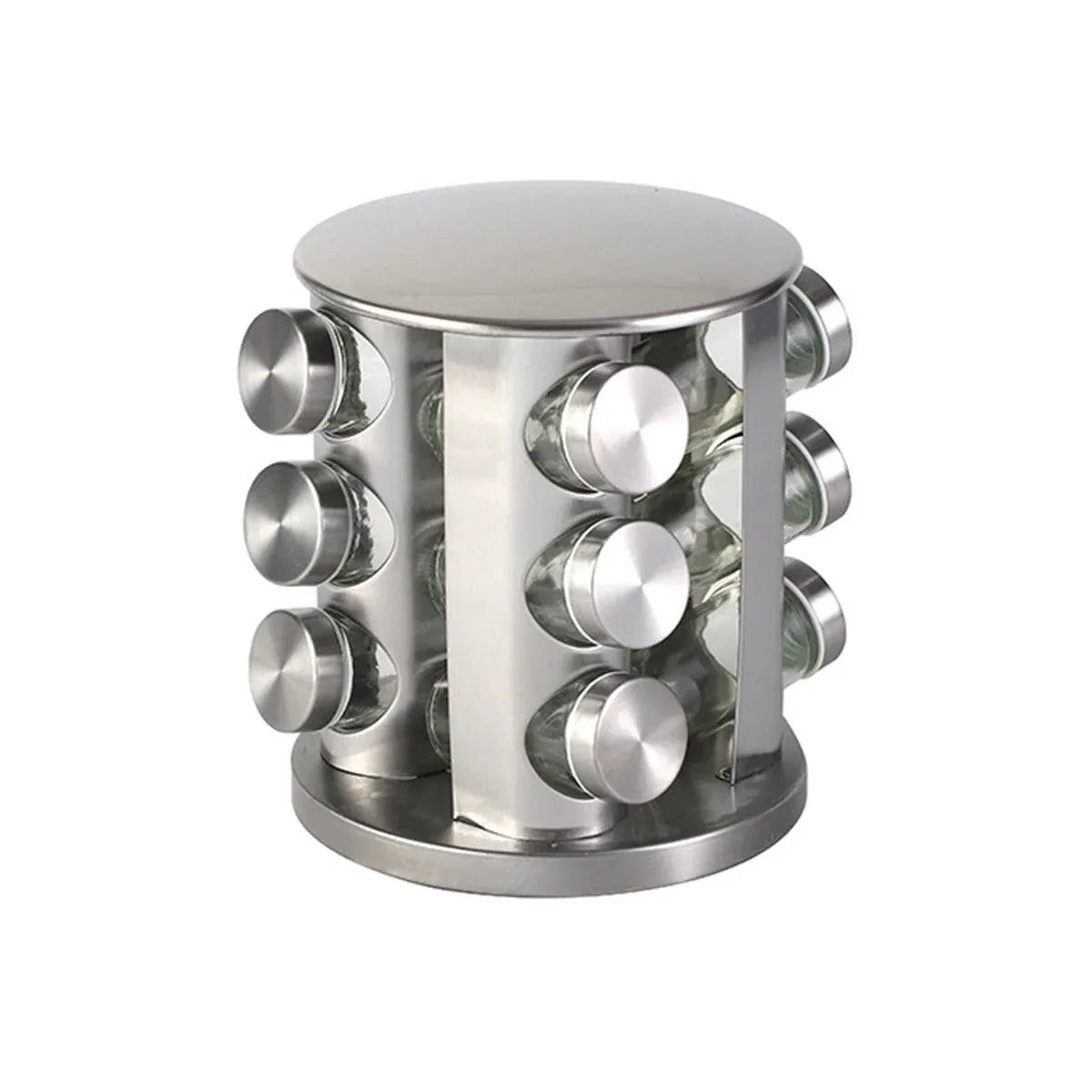 Stainless Steel Rotating Spice Rack Organizer Kitchen Seasoning Jar Holder Use V528-STORAGE-RACK-12-213304