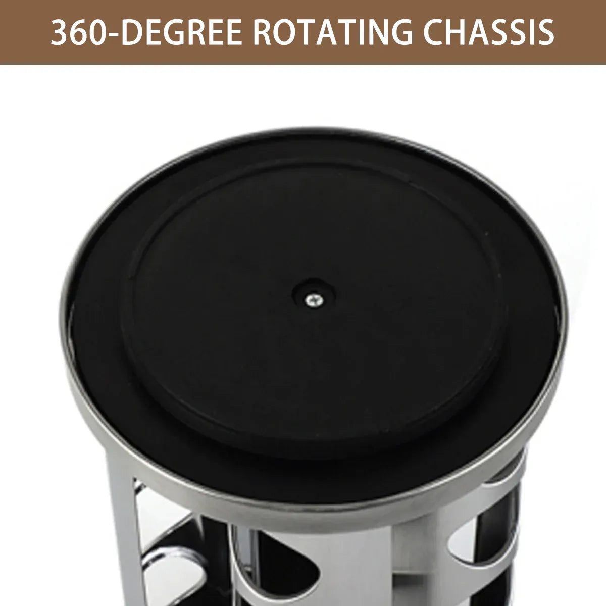 Stainless Steel Rotating Spice Rack Organizer Kitchen Seasoning Jar Holder Use V528-STORAGE-RACK-12-213304