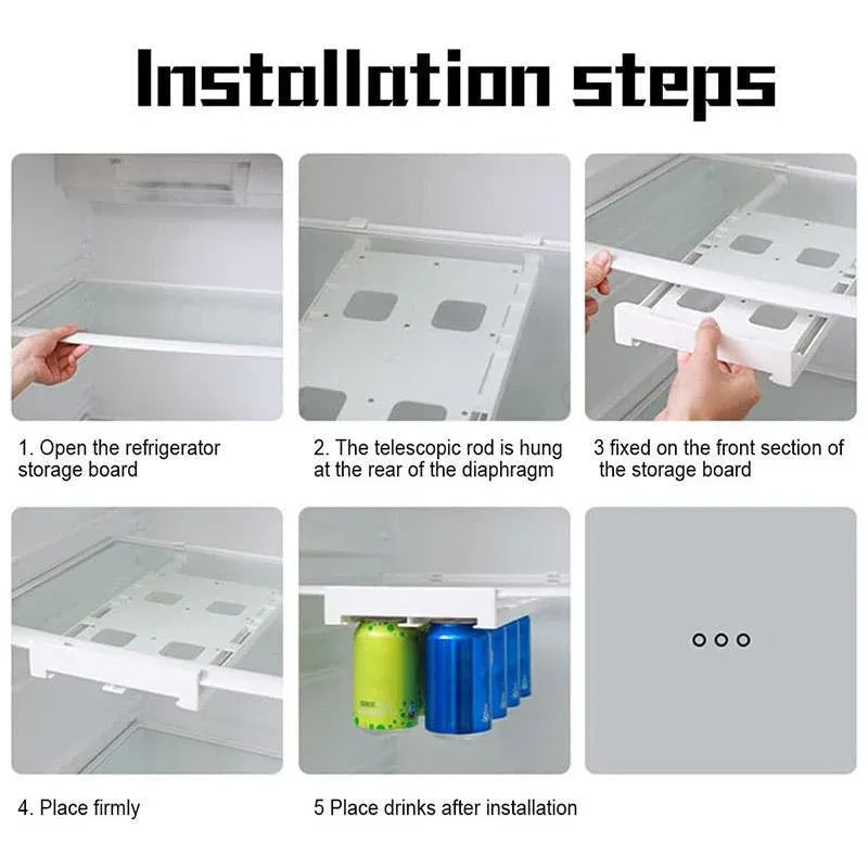 Refrigerator Hanging Drink Organizer Can Holder for Space Saving Kitchen Storage V528-STORAGE-RACK-571669