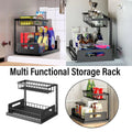 Removable Kitchen Cabinet Sink Storage Rack with Drawable Basket Organizer Shelf V528-STORAGE-RACK-BLACK-242818