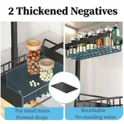 Removable Kitchen Cabinet Sink Storage Rack with Drawable Basket Organizer Shelf V528-STORAGE-RACK-BLACK-242818
