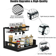 Removable Kitchen Cabinet Sink Storage Rack with Drawable Basket Organizer Shelf V528-STORAGE-RACK-BLACK-242818
