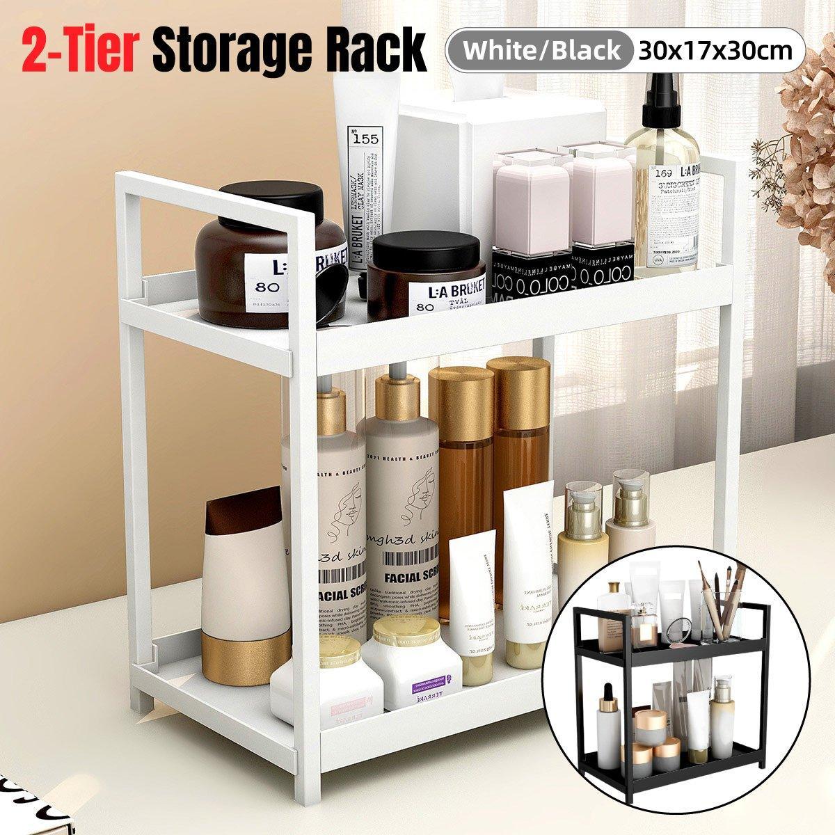 Multi-layer Cosmetic Storage Rack Desktop Organizer for Bathroom Dormitory Use - Black V528-STORAGE-RACK-BLACK-313876