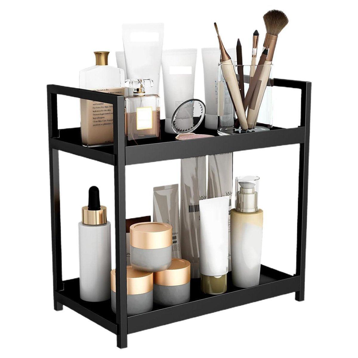 Multi-layer Cosmetic Storage Rack Desktop Organizer for Bathroom Dormitory Use - Black V528-STORAGE-RACK-BLACK-313876