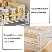 Pull Out Kitchen Storage Rack Basket Drawer Dish Organizer Slide Cabinet Shelf - White V528-STORAGE-RACK-WHITE-110679