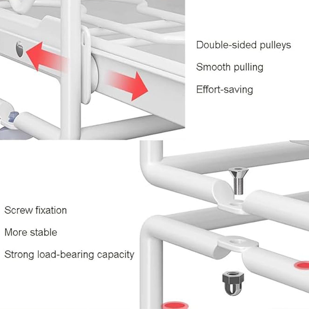 Pull Out Kitchen Storage Rack Basket Drawer Dish Organizer Slide Cabinet Shelf - White V528-STORAGE-RACK-WHITE-110679
