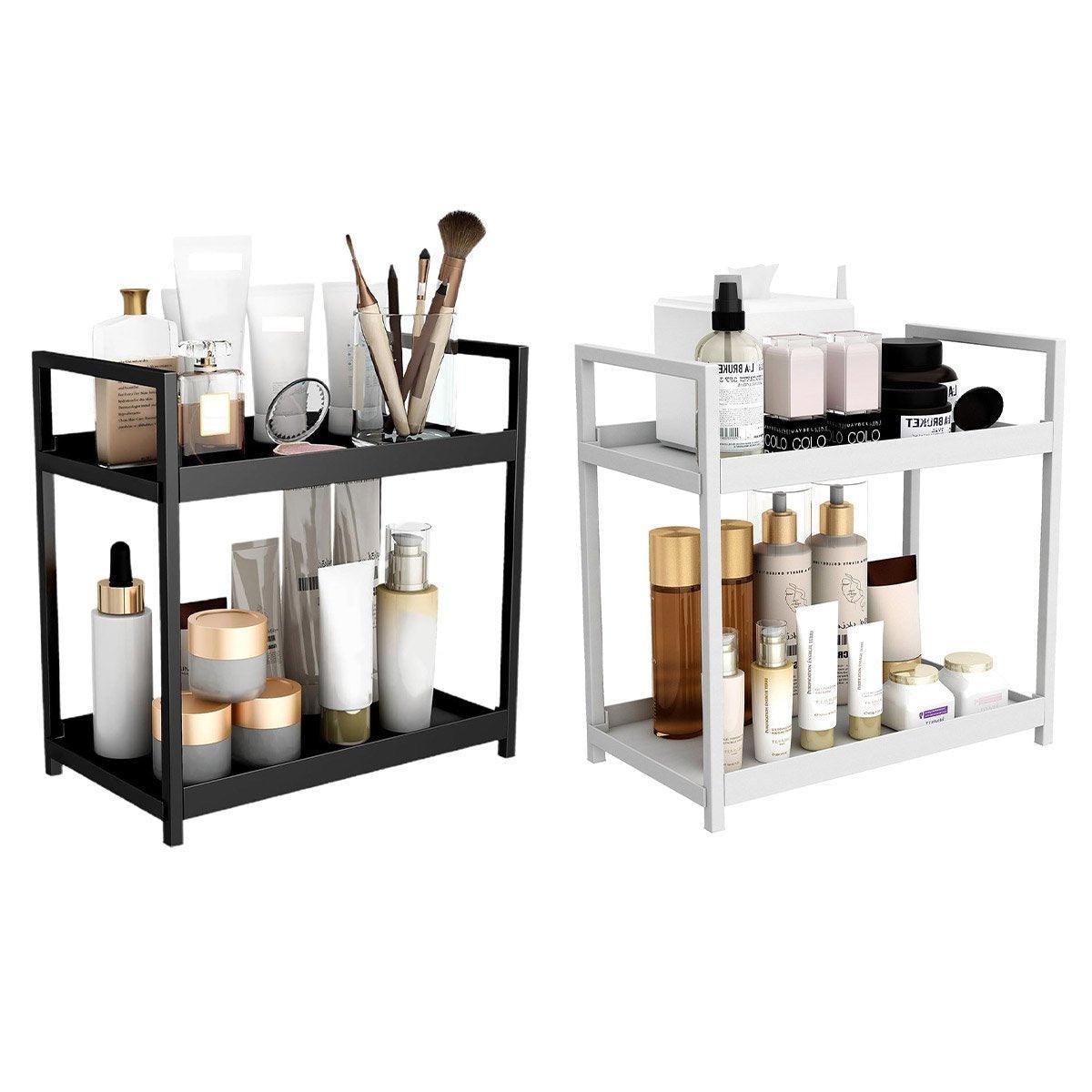 Multi-layer Cosmetic Storage Rack Desktop Organizer for Bathroom Dormitory Use - White V528-STORAGE-RACK-WHITE-489022