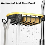 Adjustable Faucet Sink Shelf Drainage Rack Kitchen Storage Organizer for Home V528-STORAGE-SHELF-BLACK-GOLD-892956