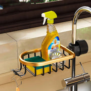 Adjustable Faucet Sink Shelf Drainage Rack Kitchen Storage Organizer for Home V528-STORAGE-SHELF-BLACK-GOLD-892956