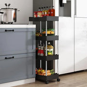 Multi Layer Rolling Storage Cart Kitchen Bathroom Organizer Shelf with Wheels - 3-Black V528-STORAGE-TROLLEY-3-BLACK-809241