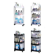 Multi Layer Rolling Storage Cart Kitchen Bathroom Organizer Shelf with Wheels - 4-Black V528-STORAGE-TROLLEY-4-BLACK-107020